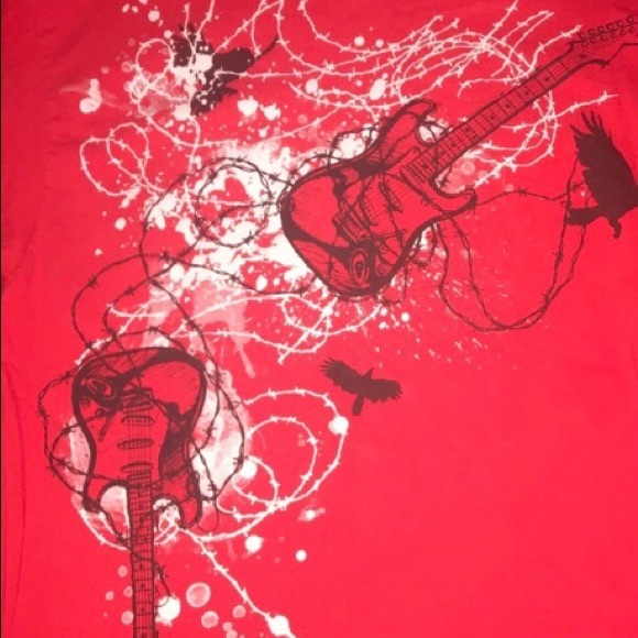 Men’s T-shirt with guitar print - Picture 2 of 2
